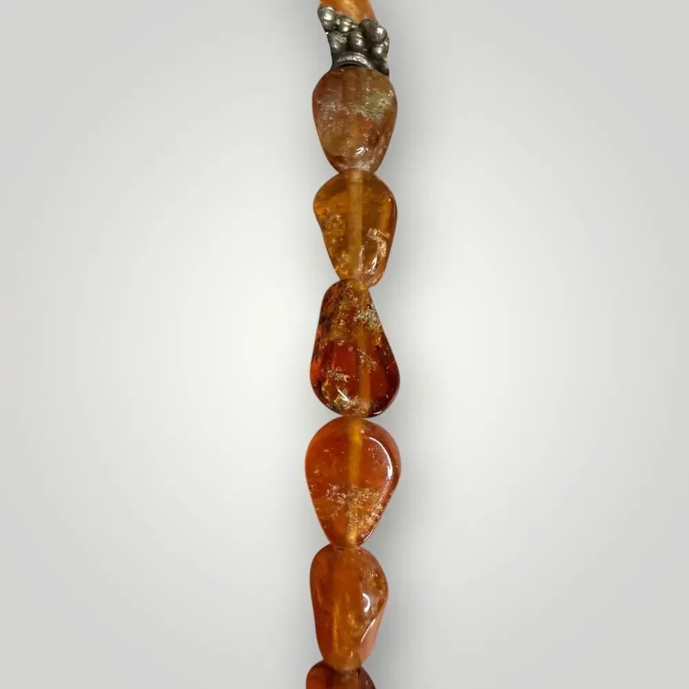 Chunky Orange Beaded Necklace  19 inch Vintage Style Resin Statement Jewelry